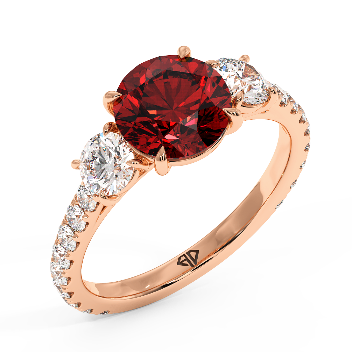 18K Rose Gold Blossom Engagement Ring