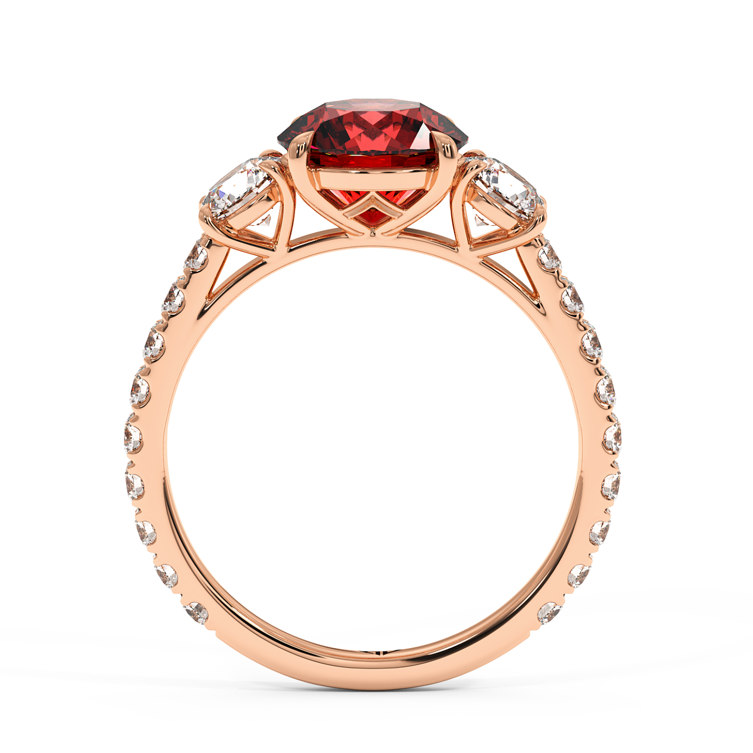 18K Rose Gold Blossom Engagement Ring