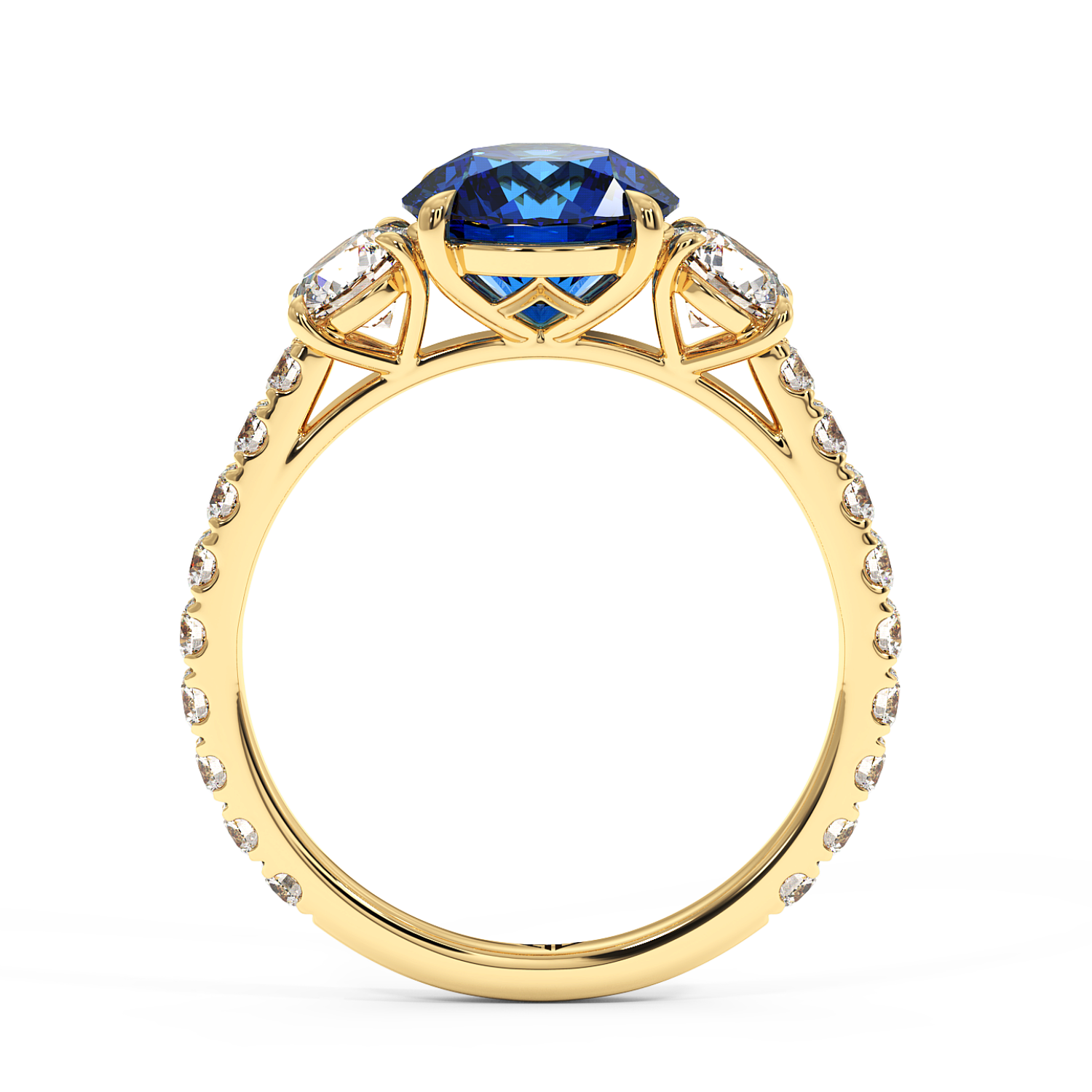 18K Yellow Gold Blossom Engagement Ring