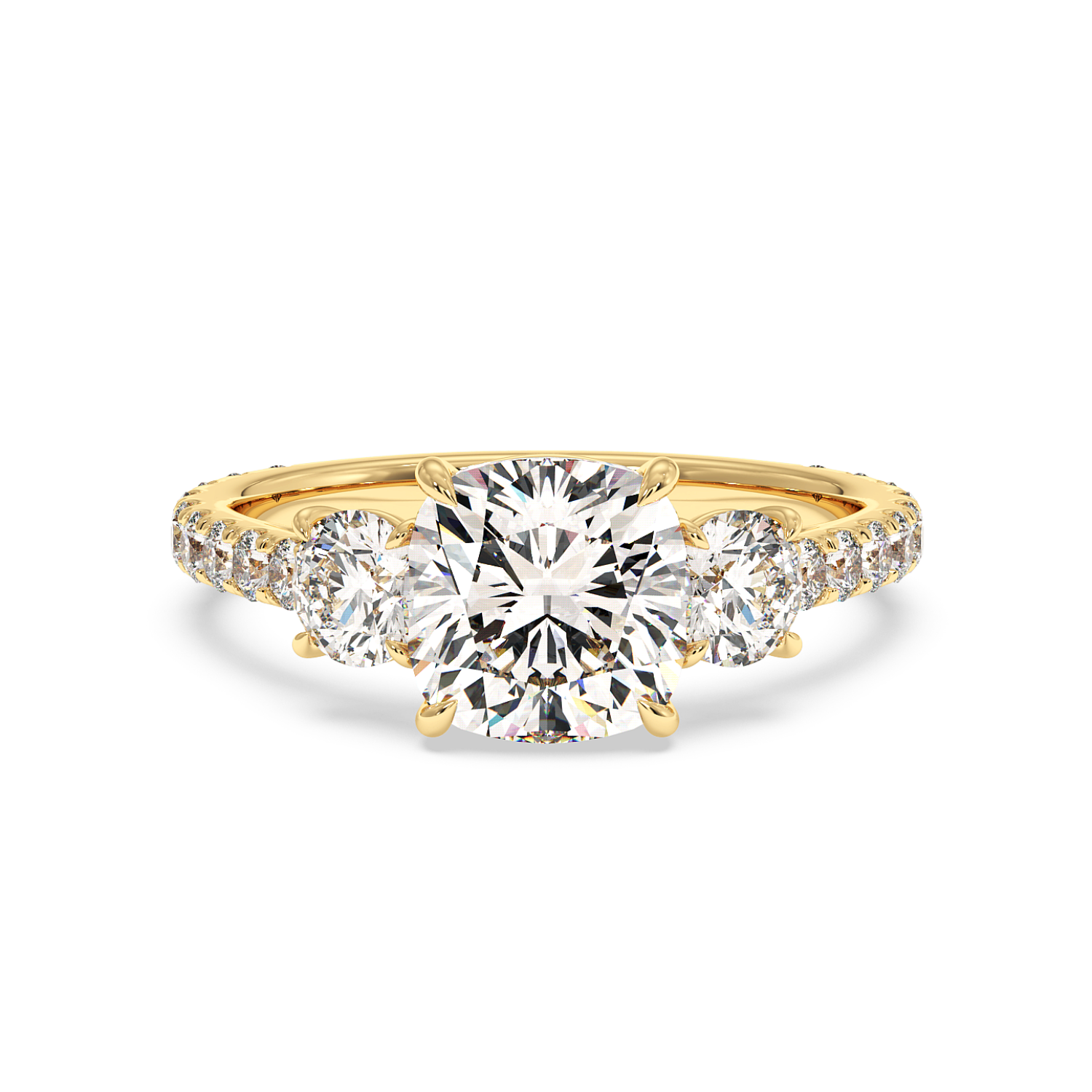 18K Yellow Gold Blossom Engagement Ring