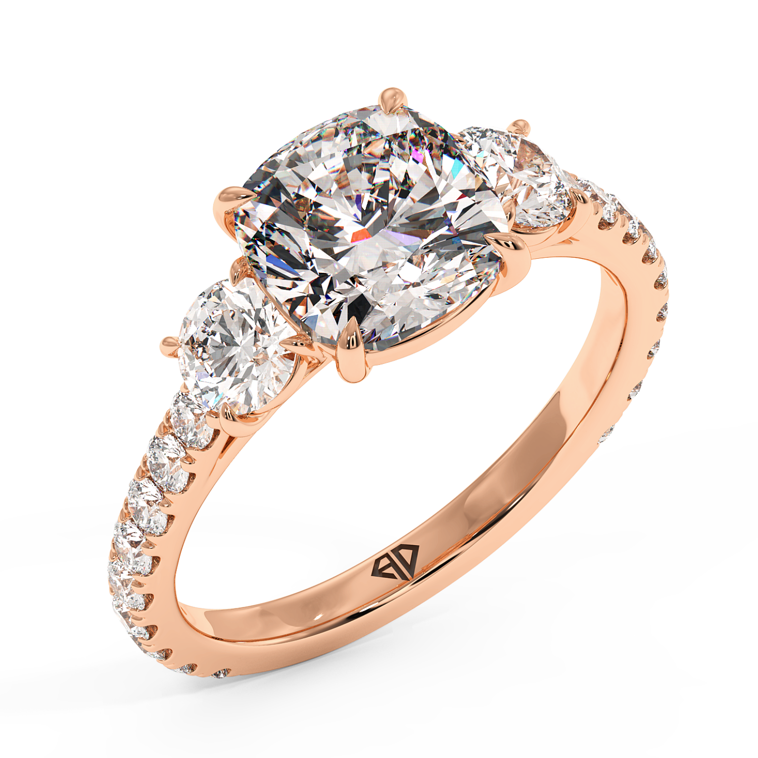 18K Rose Gold Blossom Engagement Ring