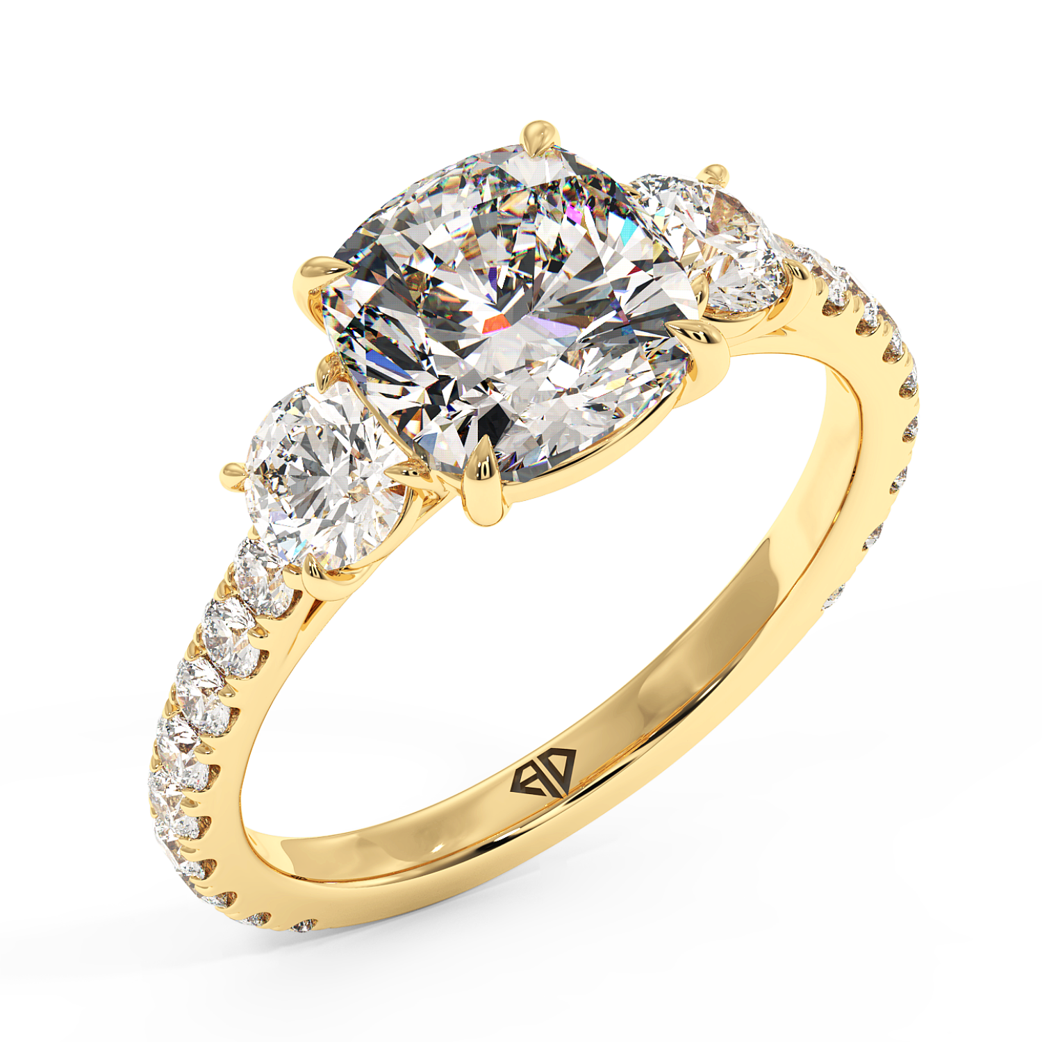 18K Yellow Gold Blossom Engagement Ring