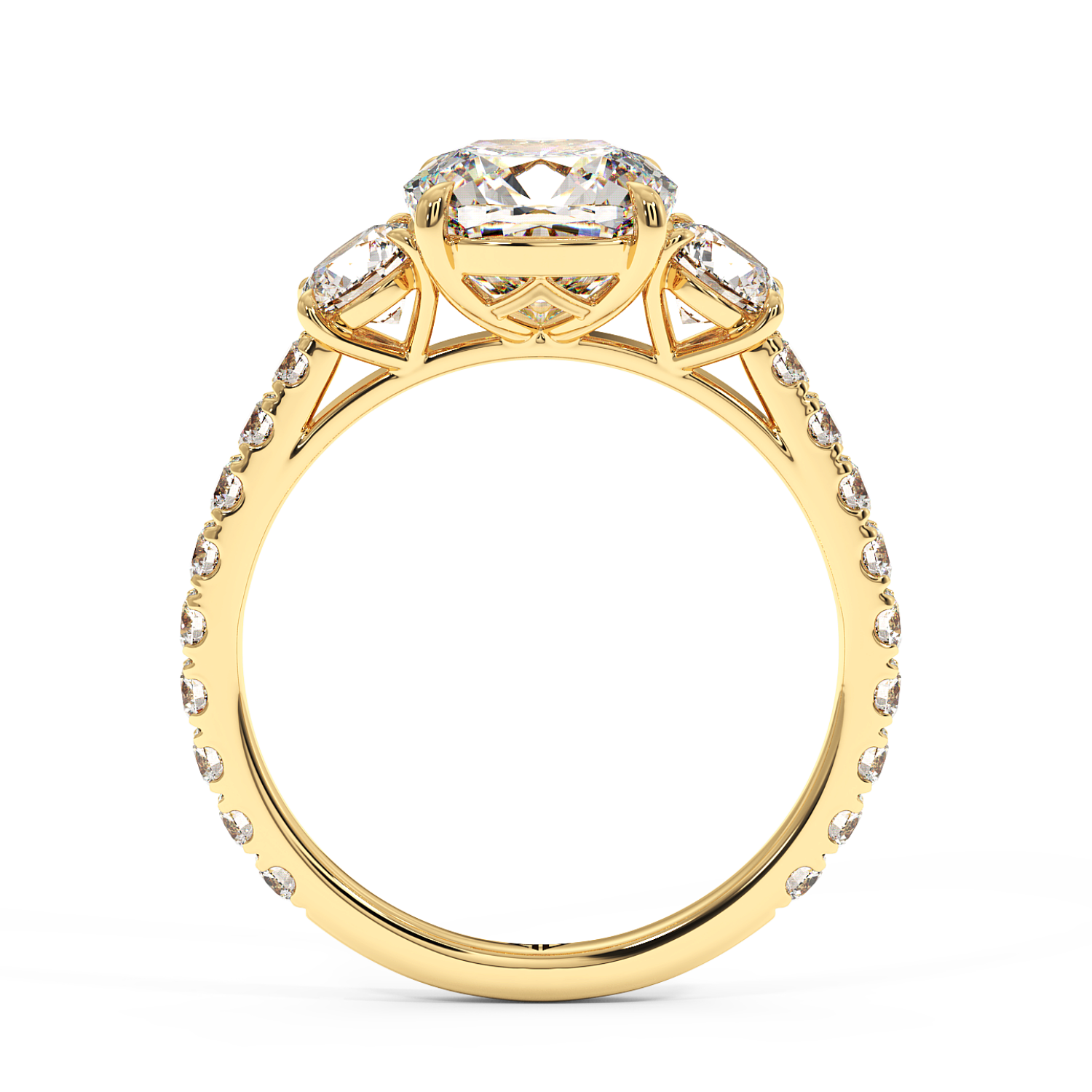 18K Yellow Gold Blossom Engagement Ring