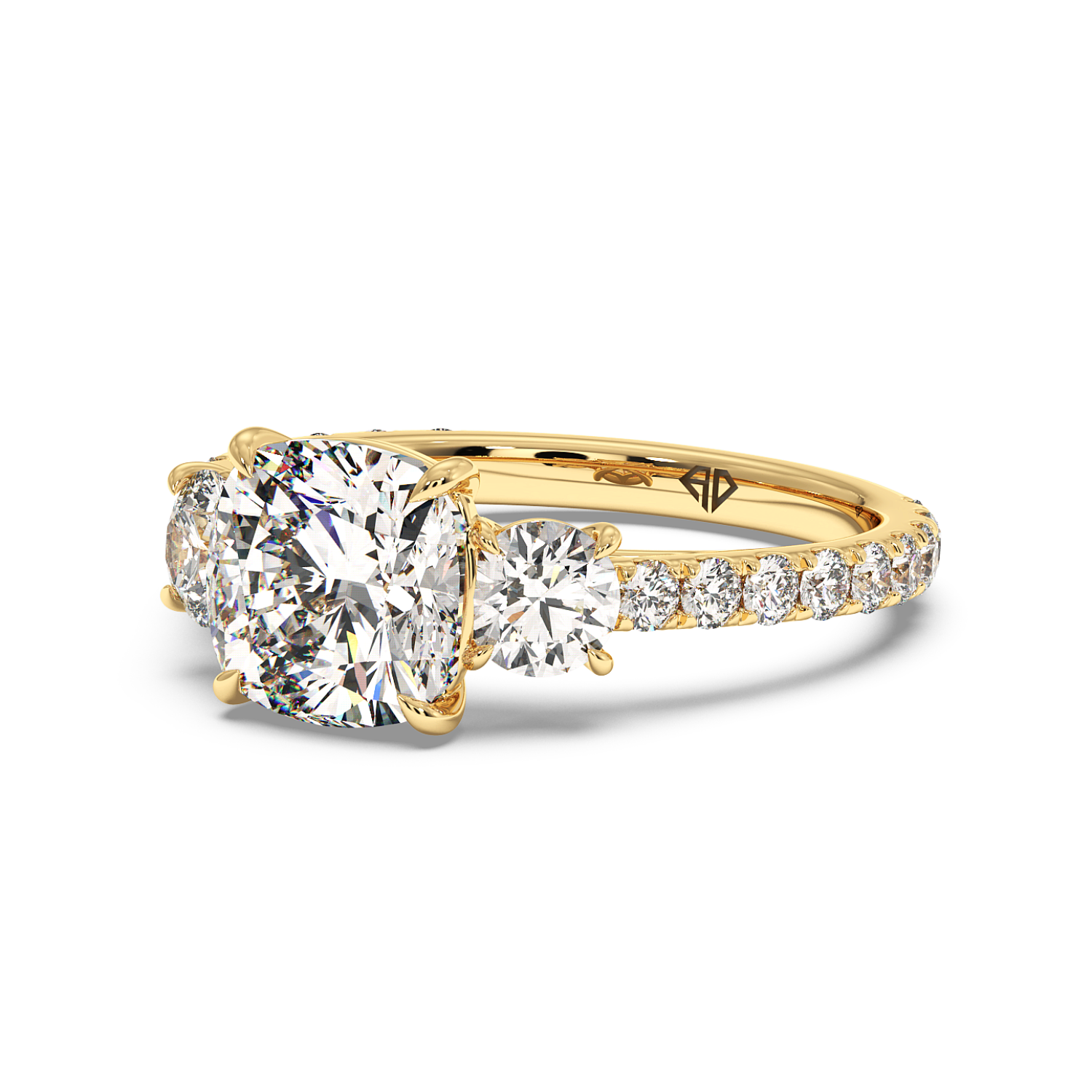 18K Yellow Gold Blossom Engagement Ring