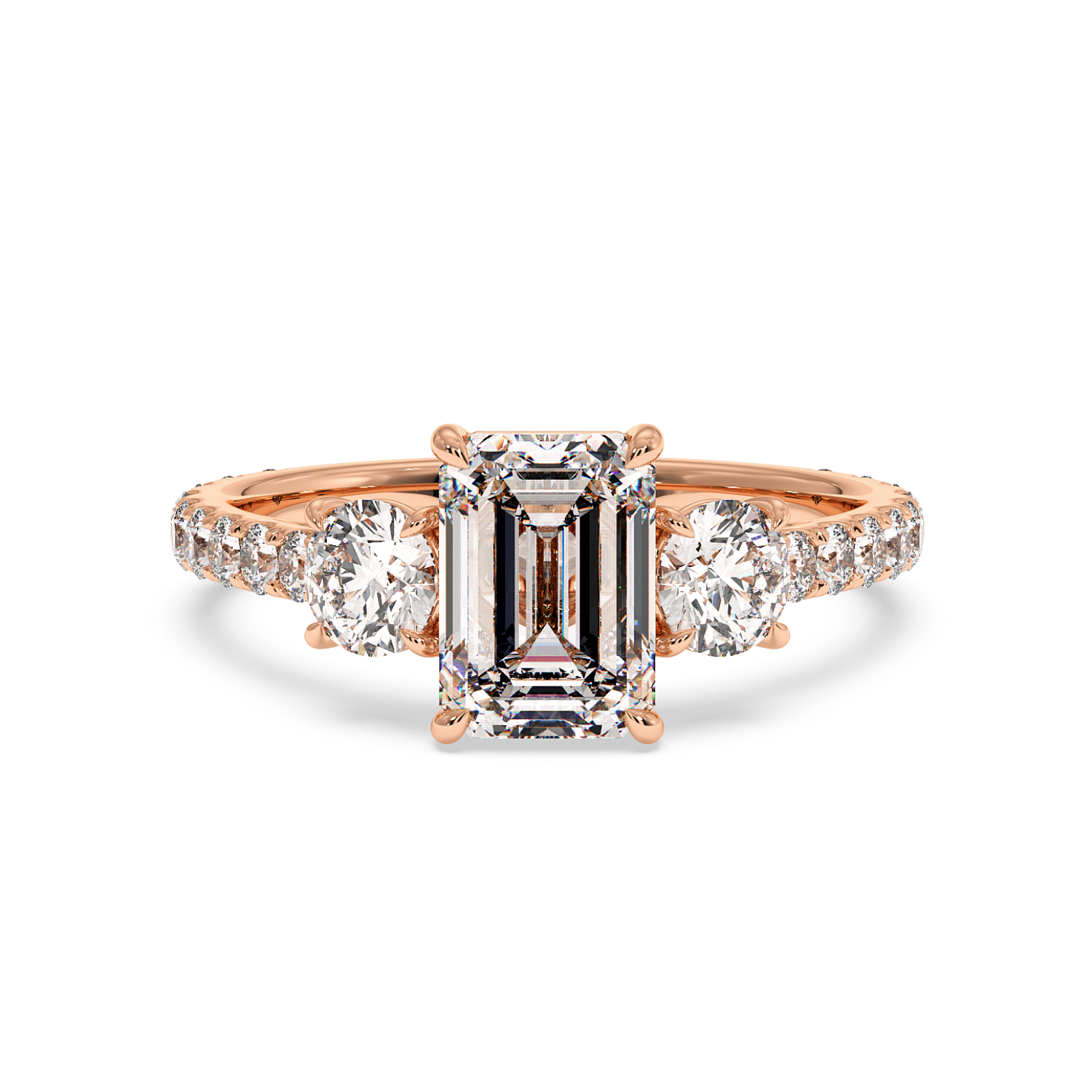 18K Rose Gold Blossom Engagement Ring