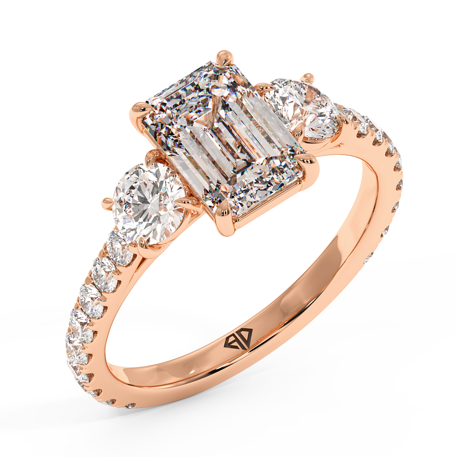 18K Rose Gold Blossom Engagement Ring