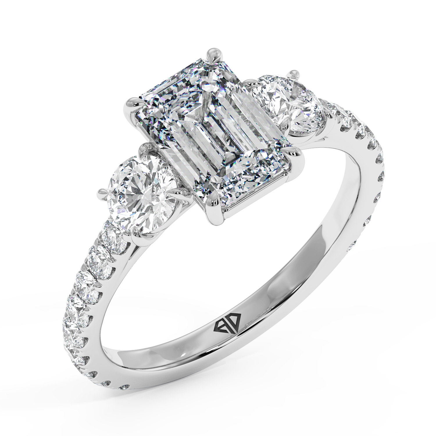 18K White Gold Blossom Engagement Ring