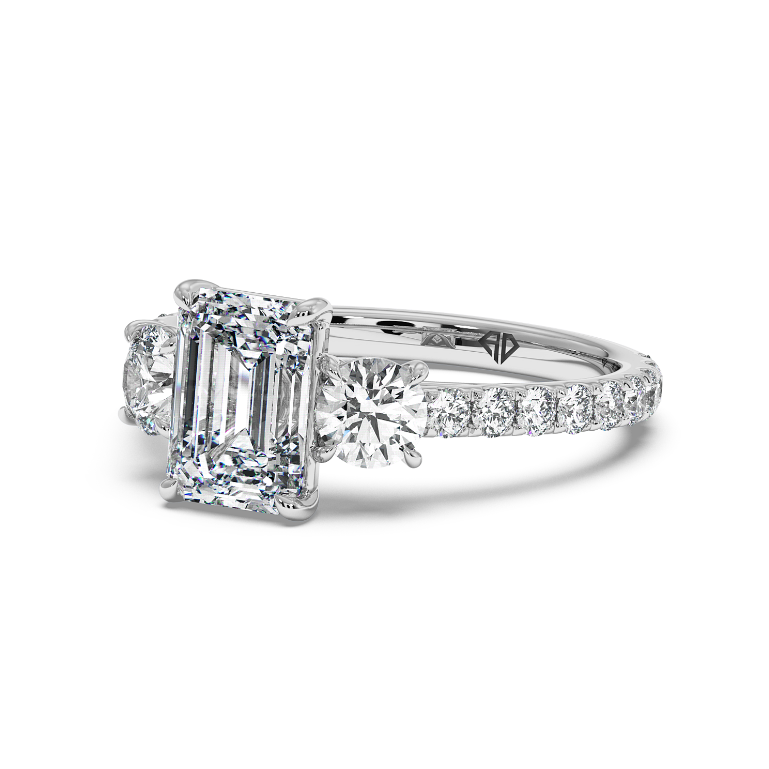 18K White Gold Blossom Engagement Ring