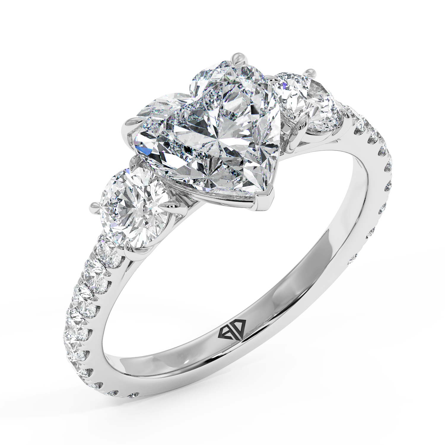 18K White Gold Blossom Engagement Ring