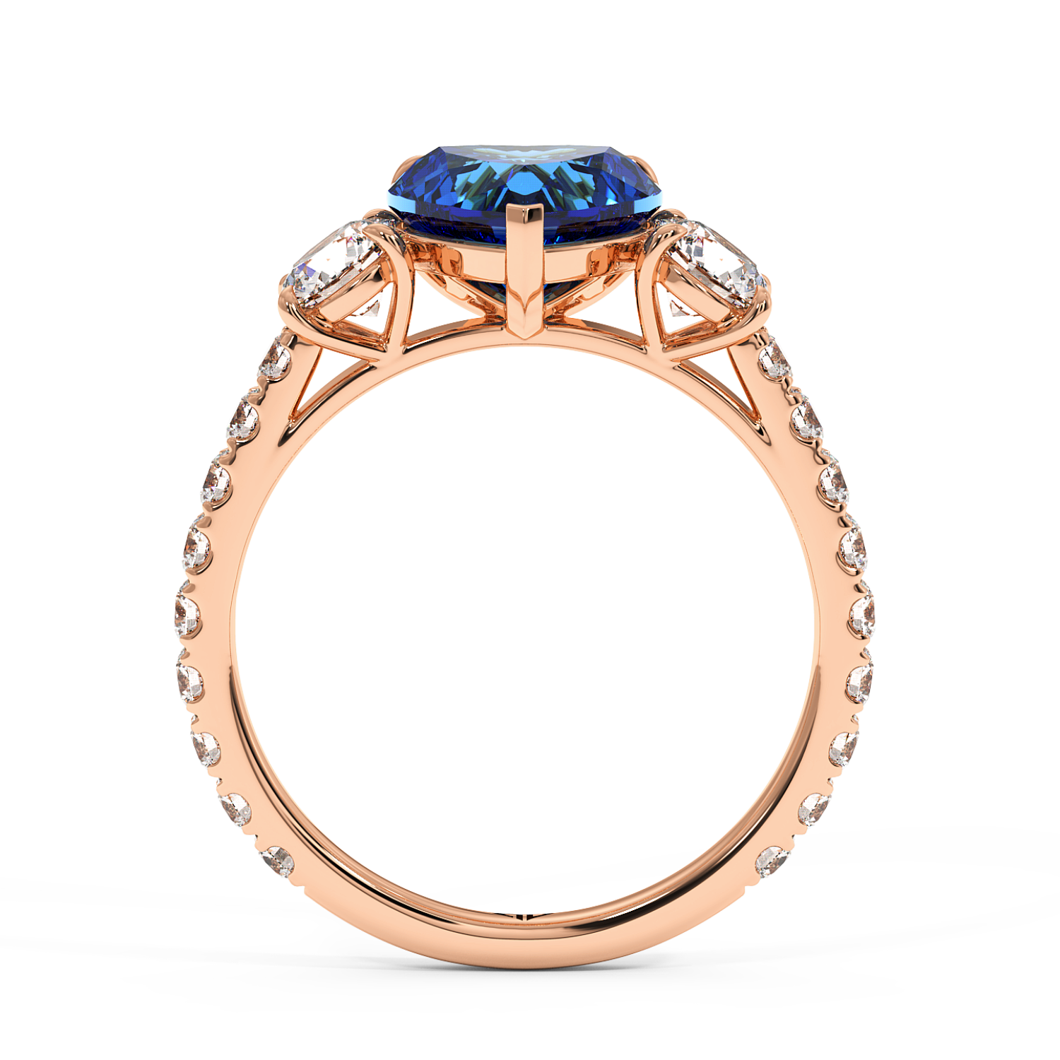 18K Rose Gold Blossom Engagement Ring