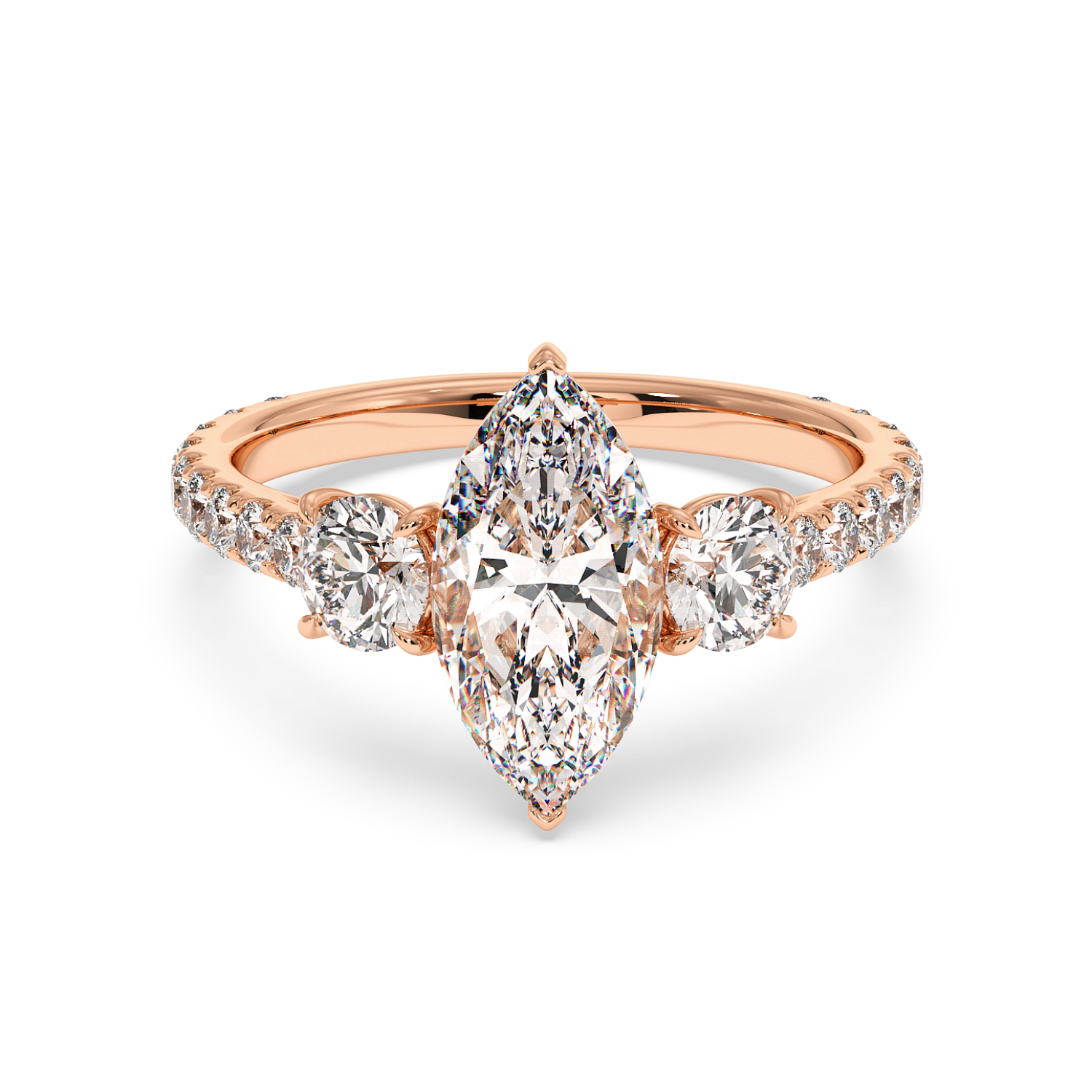 18K Rose Gold Blossom Engagement Ring