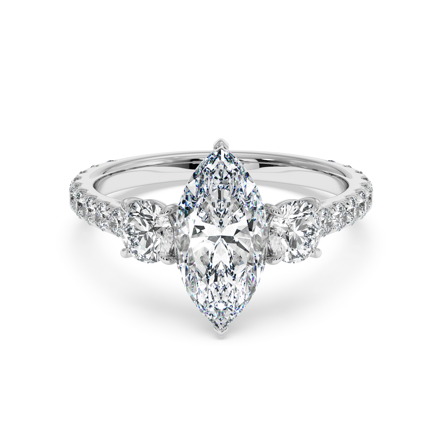 Platinum Blossom Engagement Ring