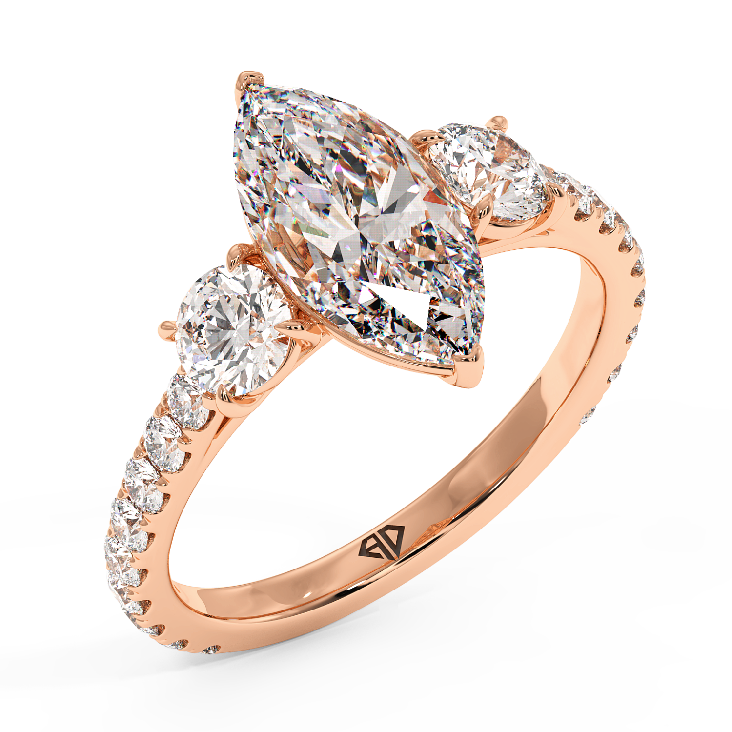 18K Rose Gold Blossom Engagement Ring