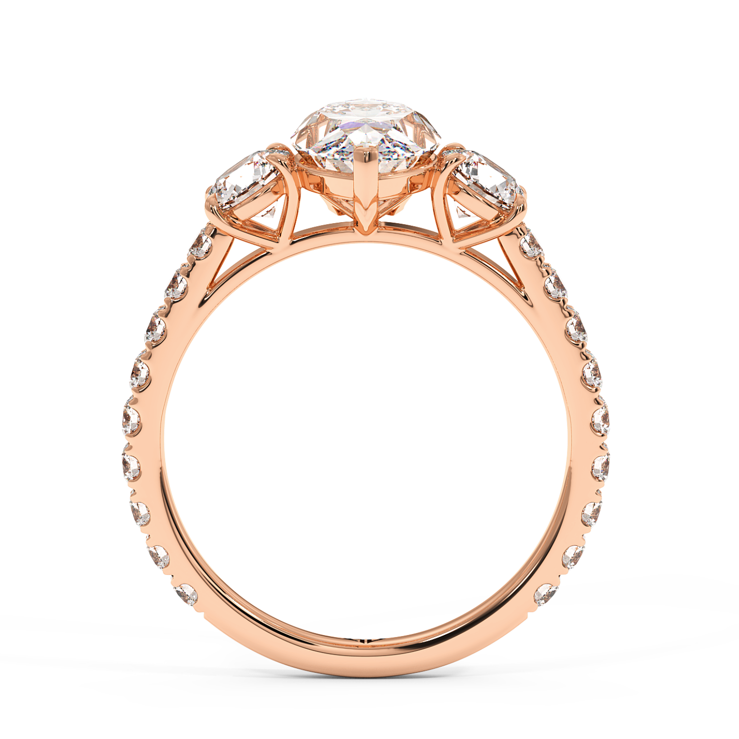 18K Rose Gold Blossom Engagement Ring