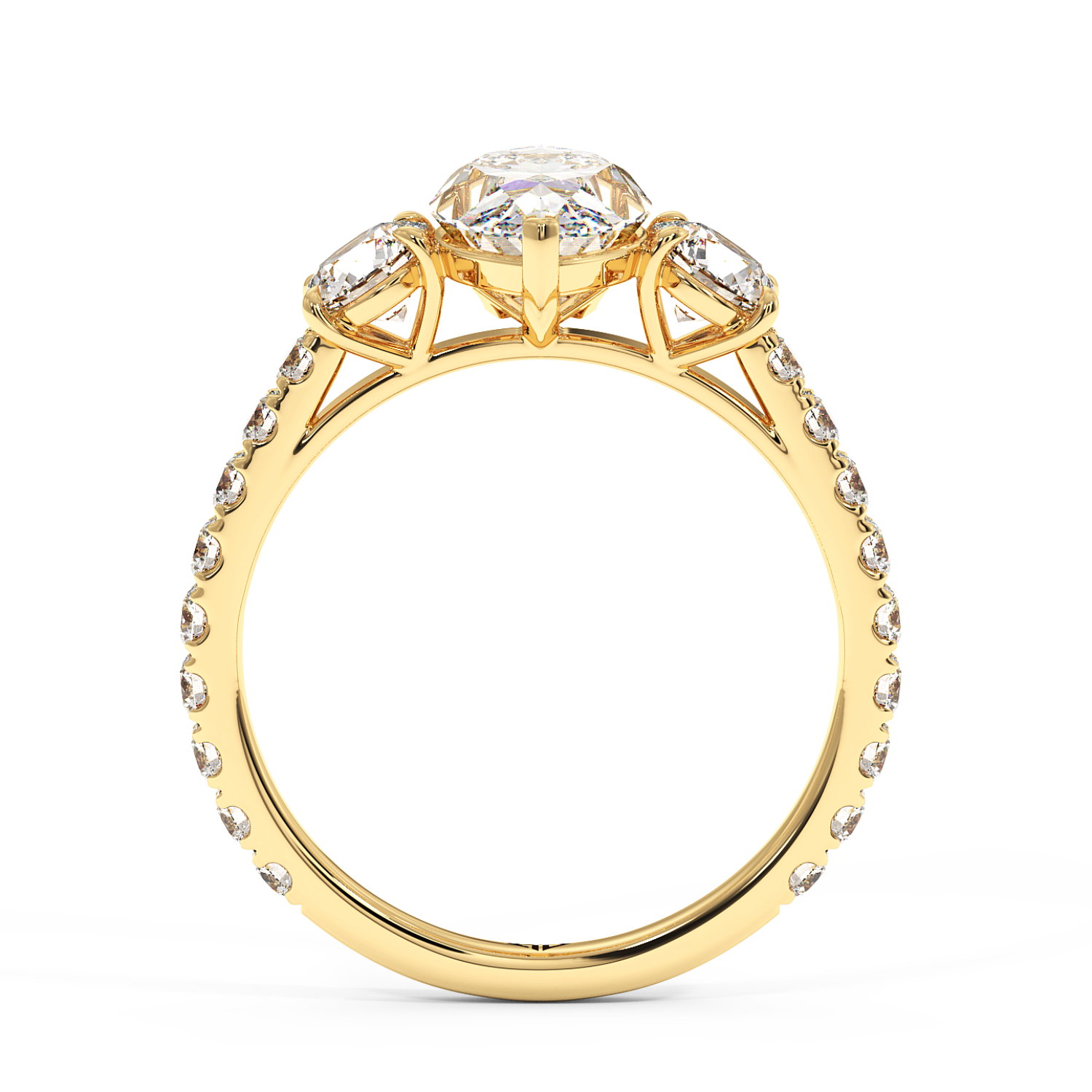 18K Yellow Gold Blossom Engagement Ring