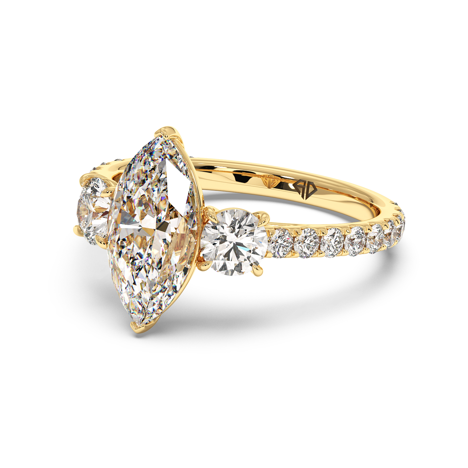 18K Yellow Gold Blossom Engagement Ring