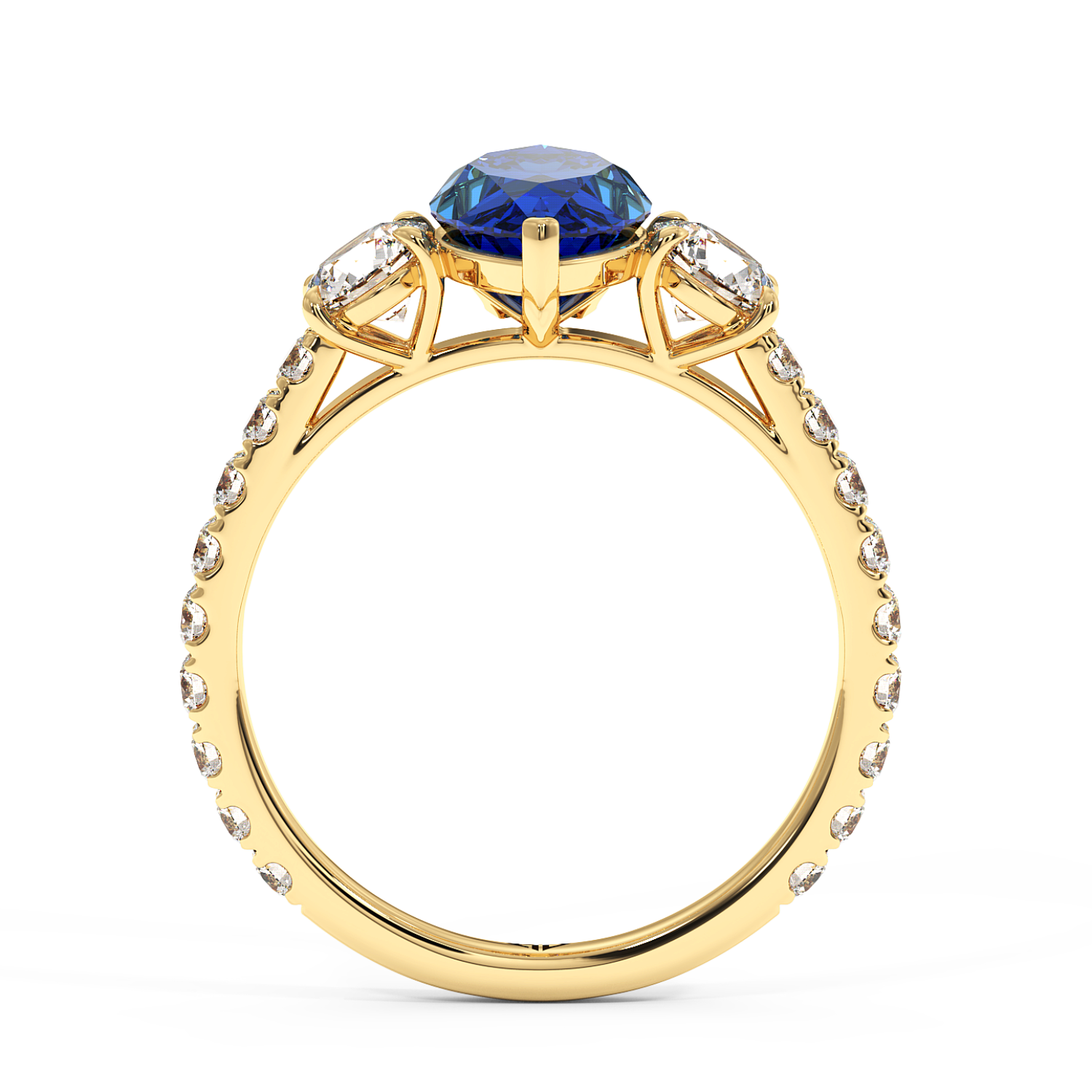 18K Yellow Gold Blossom Engagement Ring