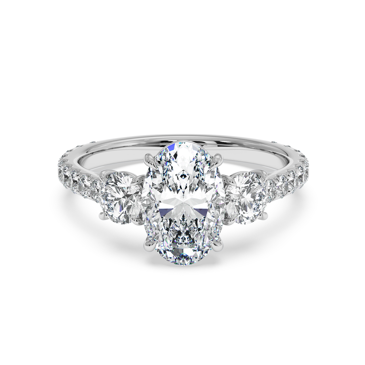 18K White Gold Blossom Engagement Ring