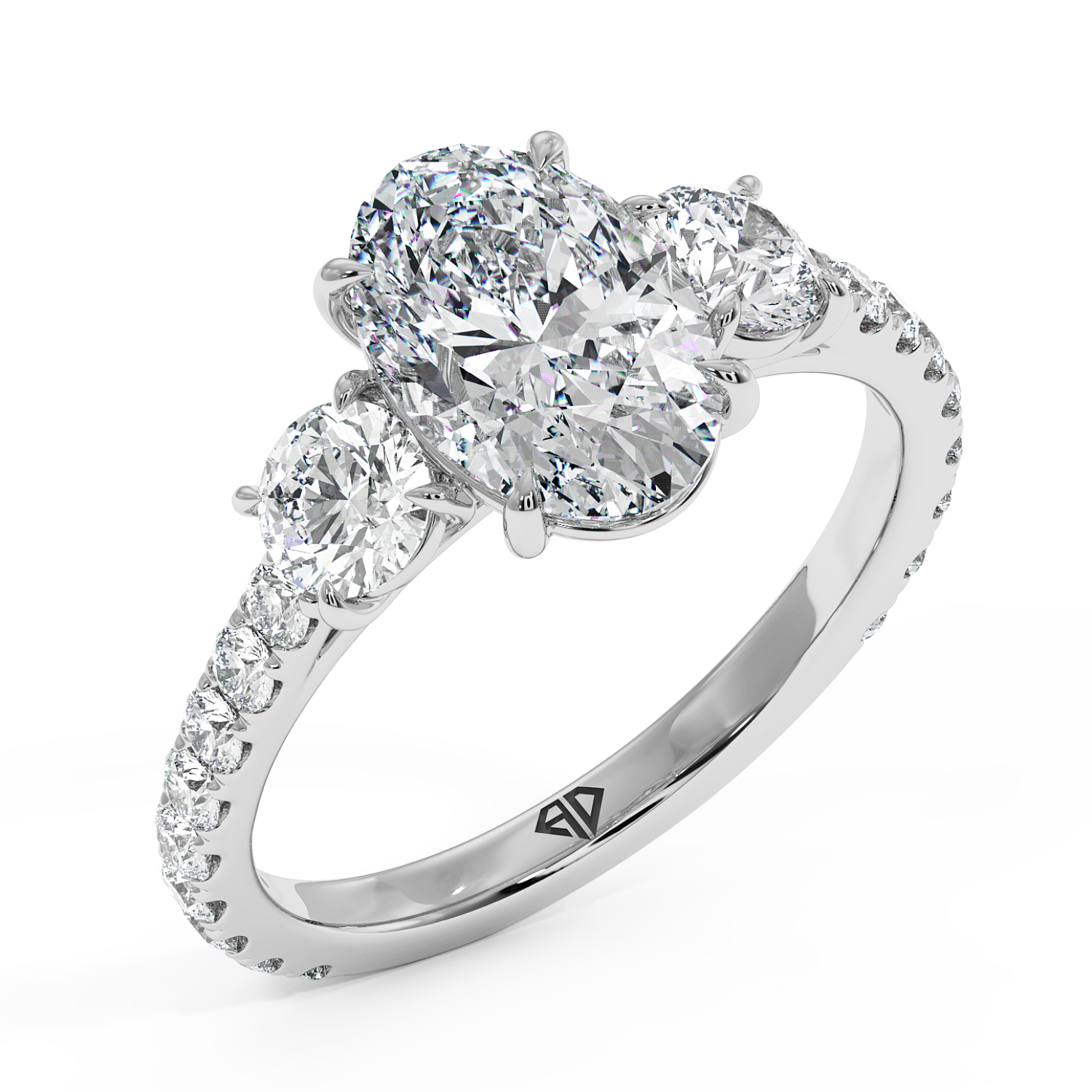 18K White Gold Blossom Engagement Ring