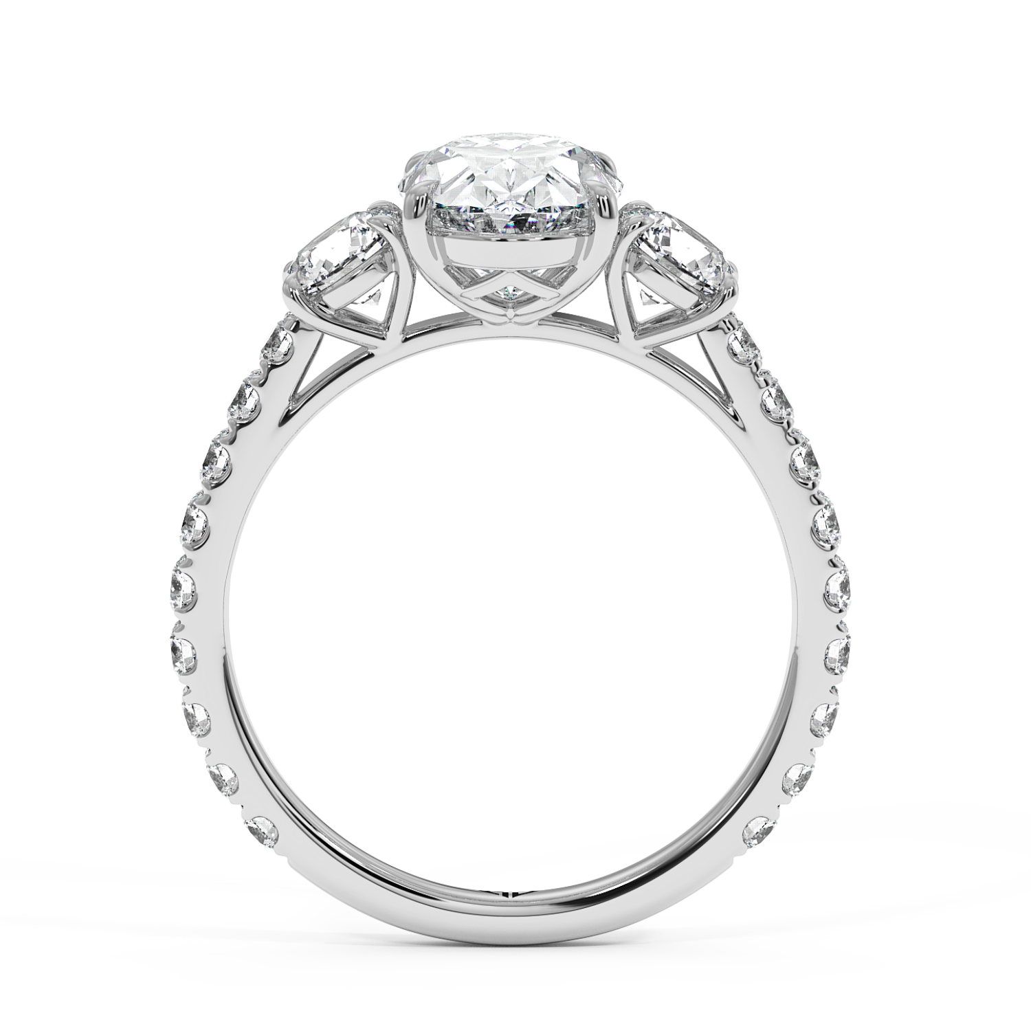 18K White Gold Blossom Engagement Ring