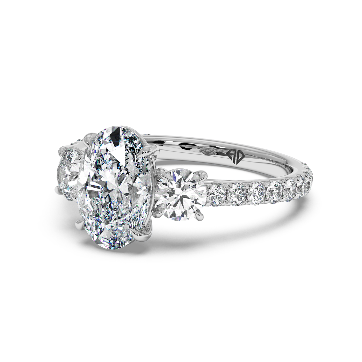 18K White Gold Blossom Engagement Ring