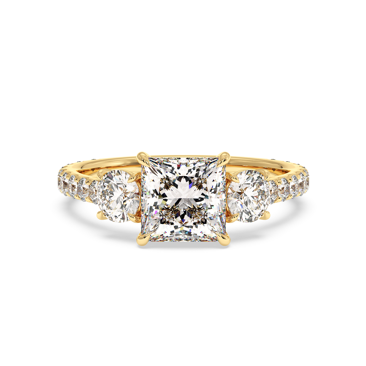 18K Yellow Gold Blossom Engagement Ring