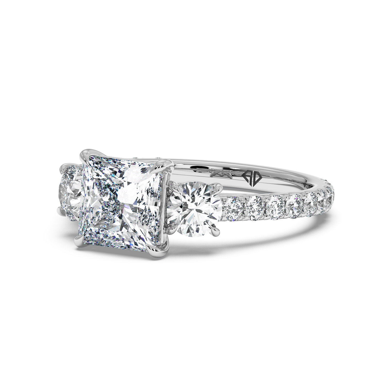 18K White Gold Blossom Engagement Ring