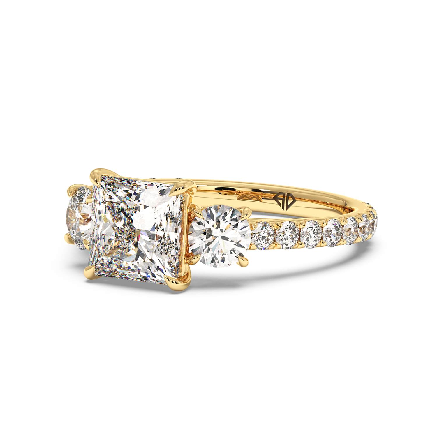 18K Yellow Gold Blossom Engagement Ring