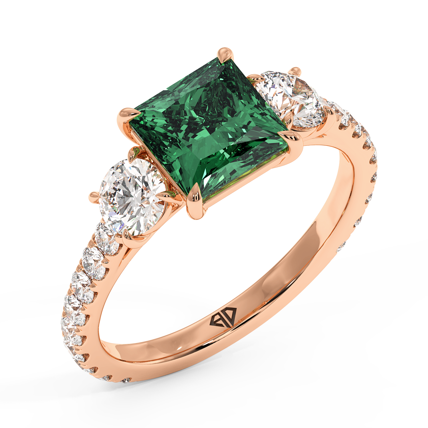 18K Rose Gold Blossom Engagement Ring