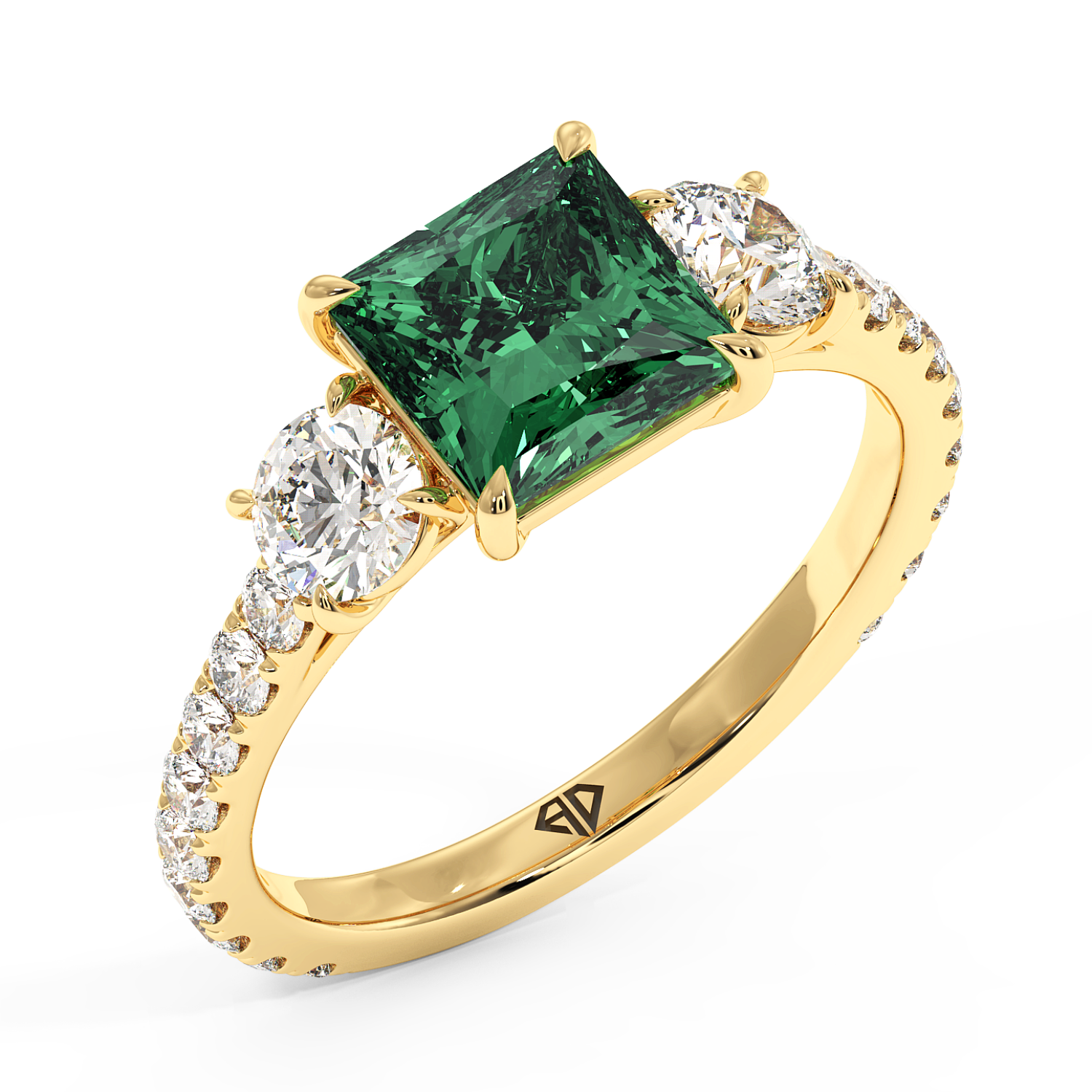 18K Yellow Gold Blossom Engagement Ring