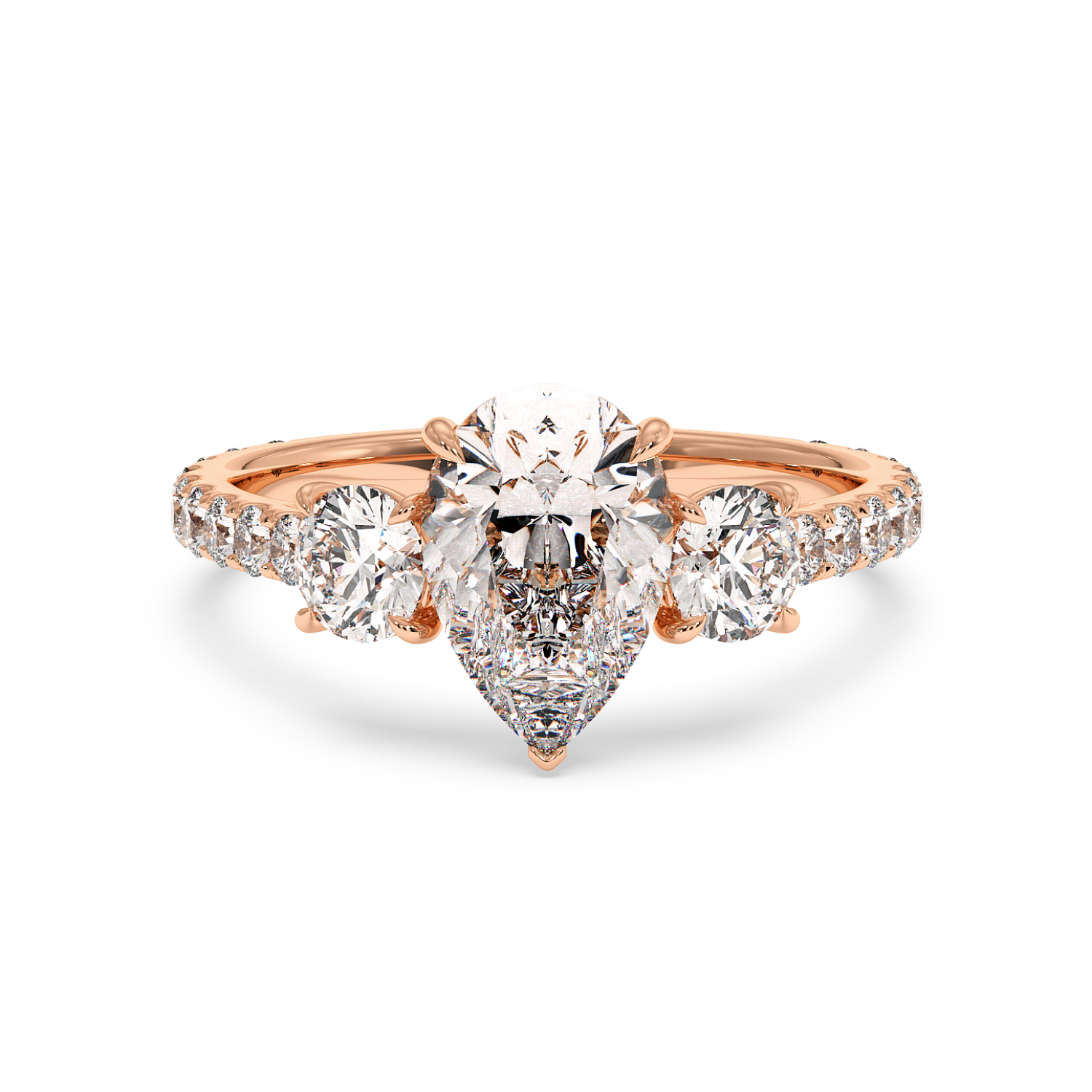 18K Rose Gold Blossom Engagement Ring