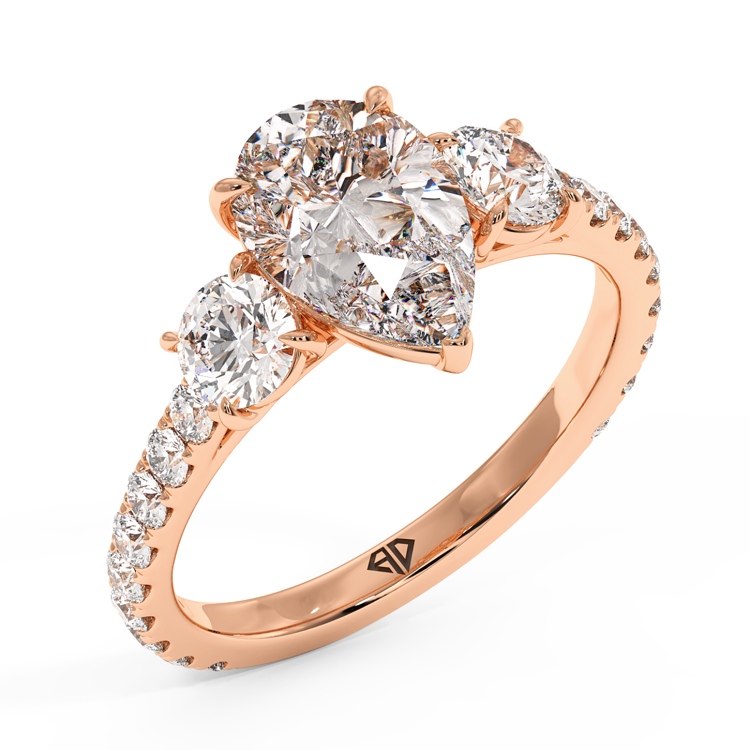 18K Rose Gold Blossom Engagement Ring