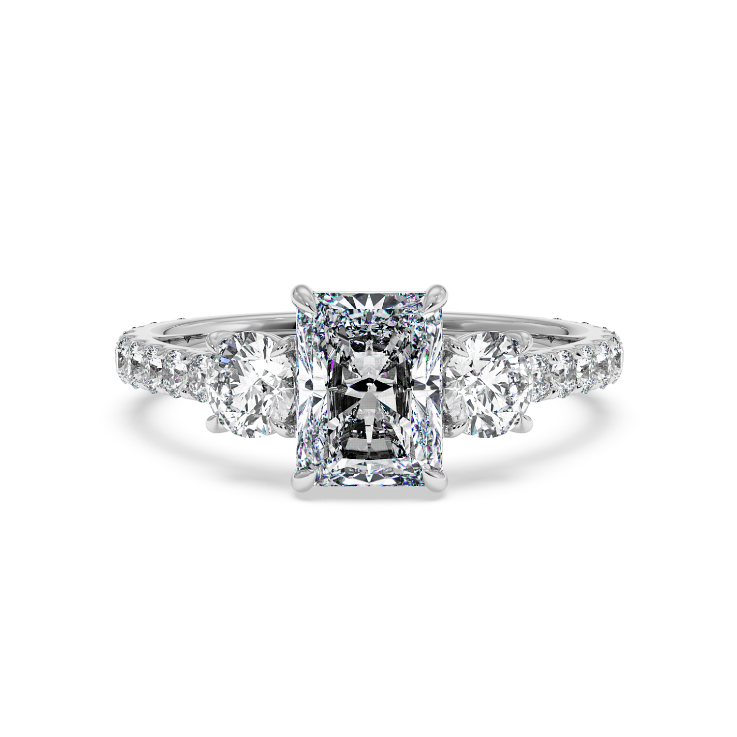 18K White Gold Blossom Engagement Ring