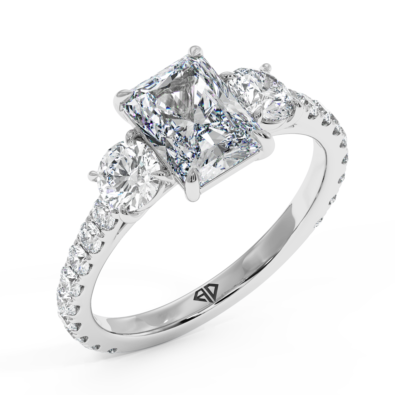 18K White Gold Blossom Engagement Ring