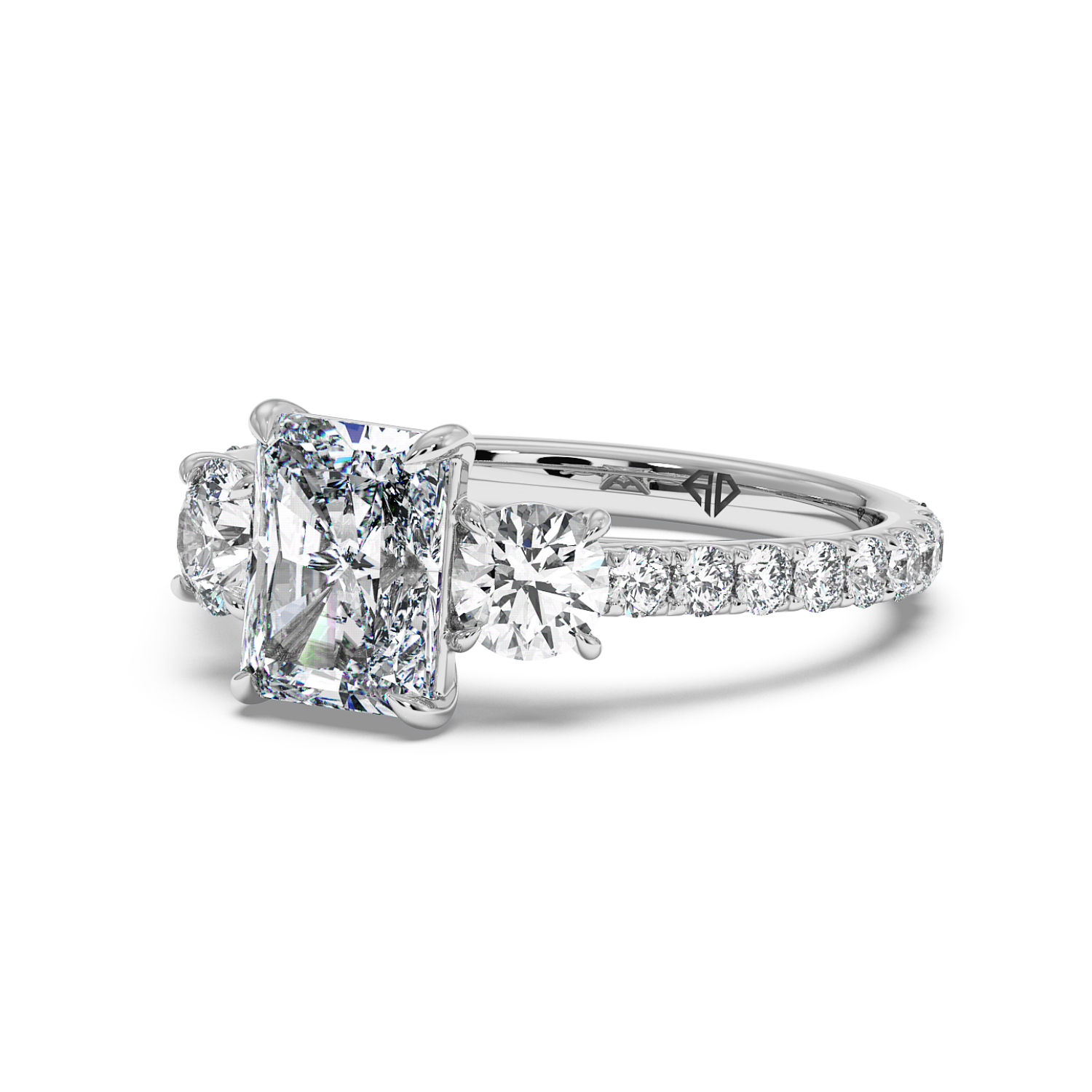 18K White Gold Blossom Engagement Ring