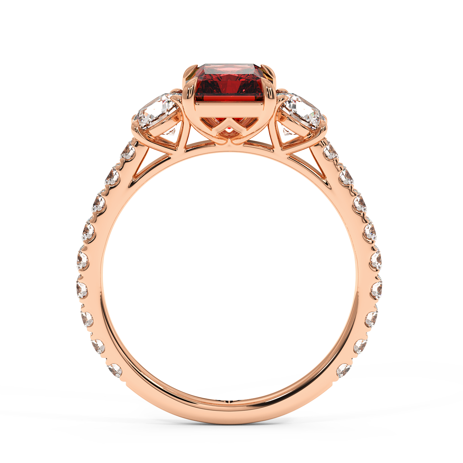 18K Rose Gold Blossom Engagement Ring